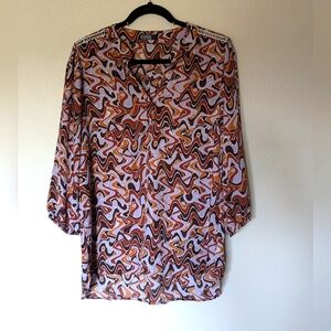 Cure Multicolored Patterned Blouse Size XL